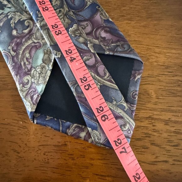 Lot Of 2 Vintage Etienne Aigner All Silk Neckties Floral Geometric Patterns USA - Picture 8 of 15